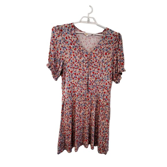 Boden Dresses & Skirts - Boden dress womens size 14 US vneck Jersey Riviera Blue Floret Cluster